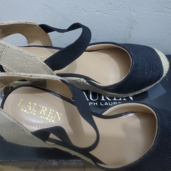 Slightly used Lauren by Ralph Lauren Women's Pearle Espadrille Wedge Pumps  - Picture 2 of 7
